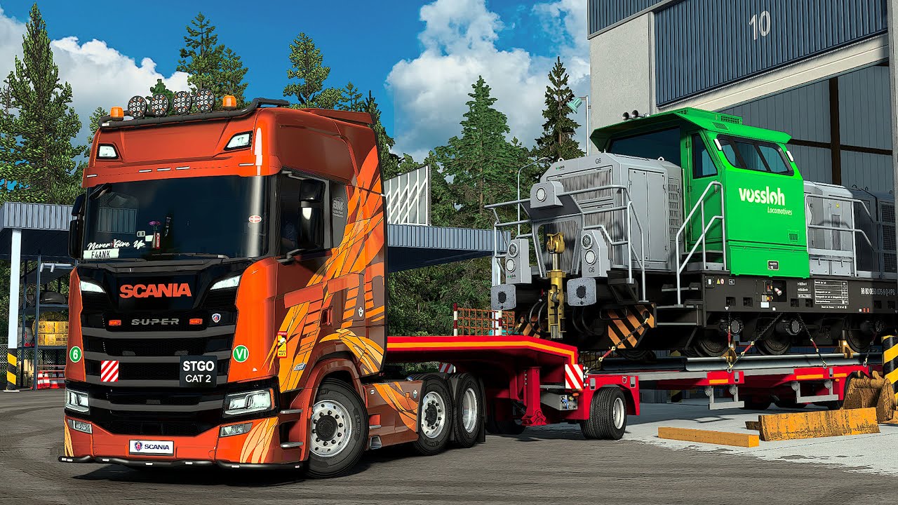 Scania 770 S Fire Edition | Heavy Locomotive Transport on Small Nordic Roads | ETS2 Nordic Horizons