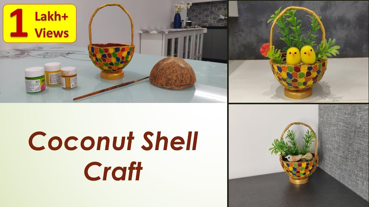 Coconut Shell Craft | Coconut Shell Basket | DIY | தேங்காய் மூடியை வைத்து கிராப்ட் செய்வது எப்படி?