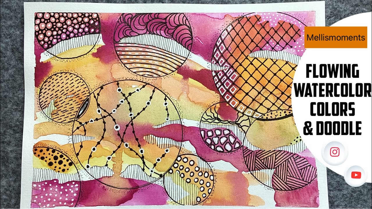 Watercolor - Doodle - Intuitive Painting - Aquarell - Kritzeln- Fine Art
