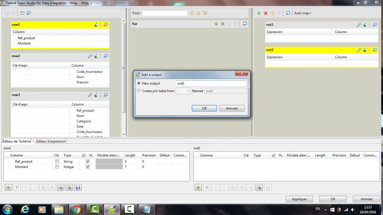 Etape1 ETL : Chargement des Sources Excel sous Mysql via Talend