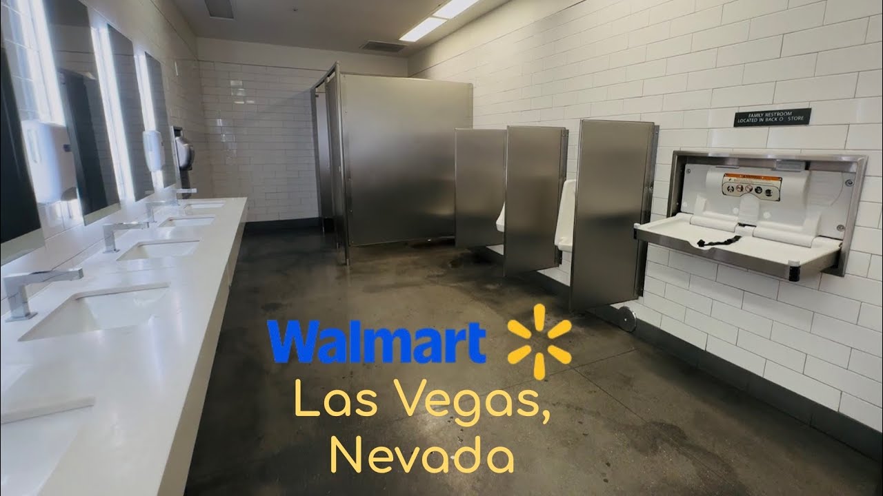 Men’s Restroom AS Washbrook Urinal, Afwall, Eljer Toilet Flush, XLerator | Walmart, Las Vegas Nevada