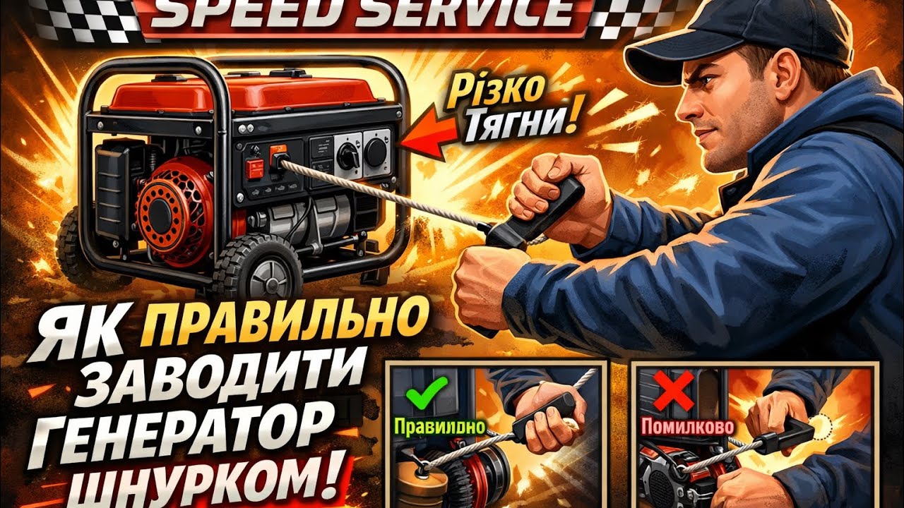 Як Правильно Заводити генератор Шнурком