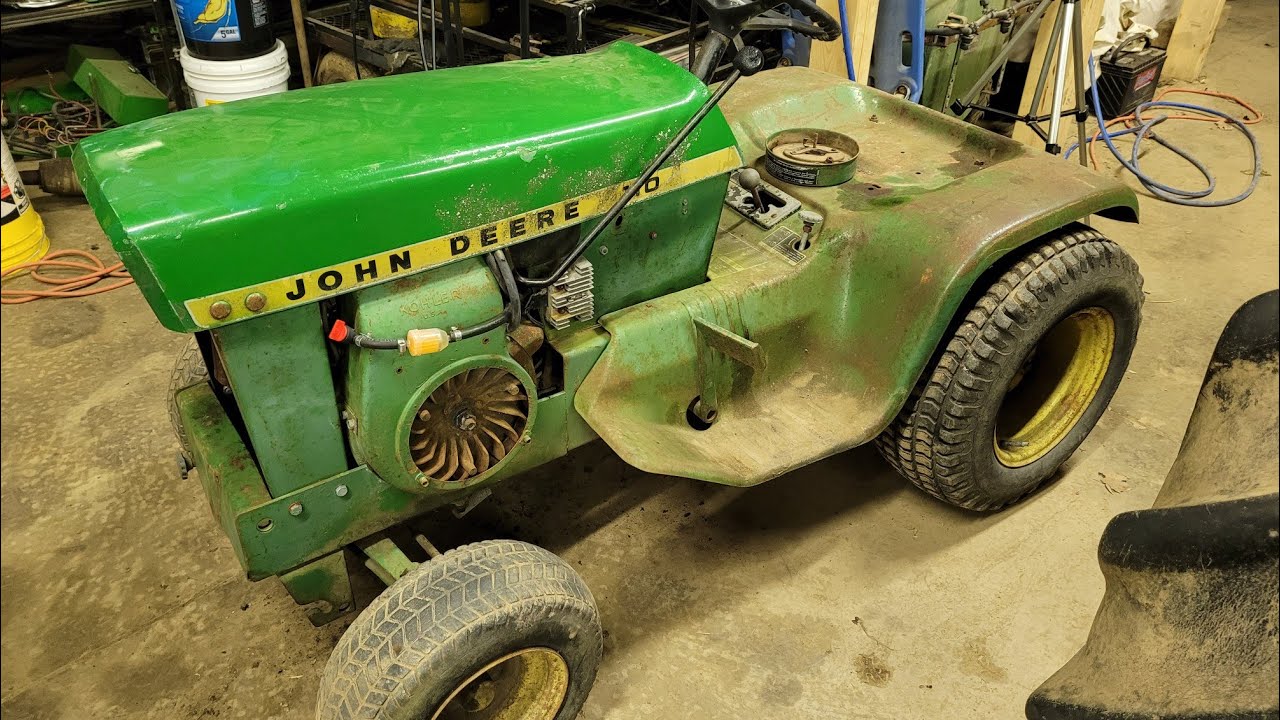 Заводим гидравлический подъемник на экскаваторе John Deere 110 1972 года выпуска