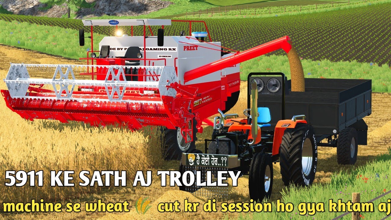 farming simulator 22 Indian mod challenge Hindi preet combine se cut kr di wheat Last season khatam