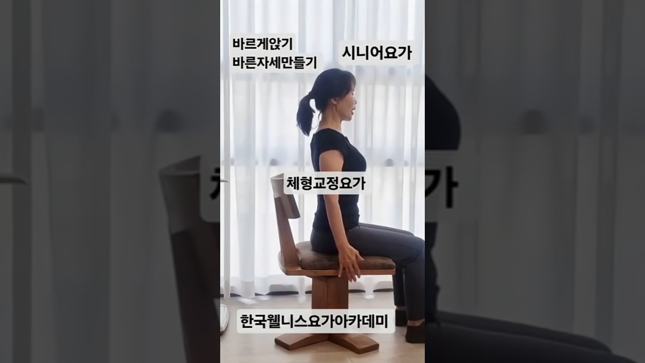 바르게앉기 ㅡ체어요가 #갱년기요가 #요가 #한국웰니스요가아카데미 #원주요가 #홈트요가 #척추스트레칭 #바른자세 #시니어요가 #사무실요가#바르게앉기 #체형교정자세 #요가지도자