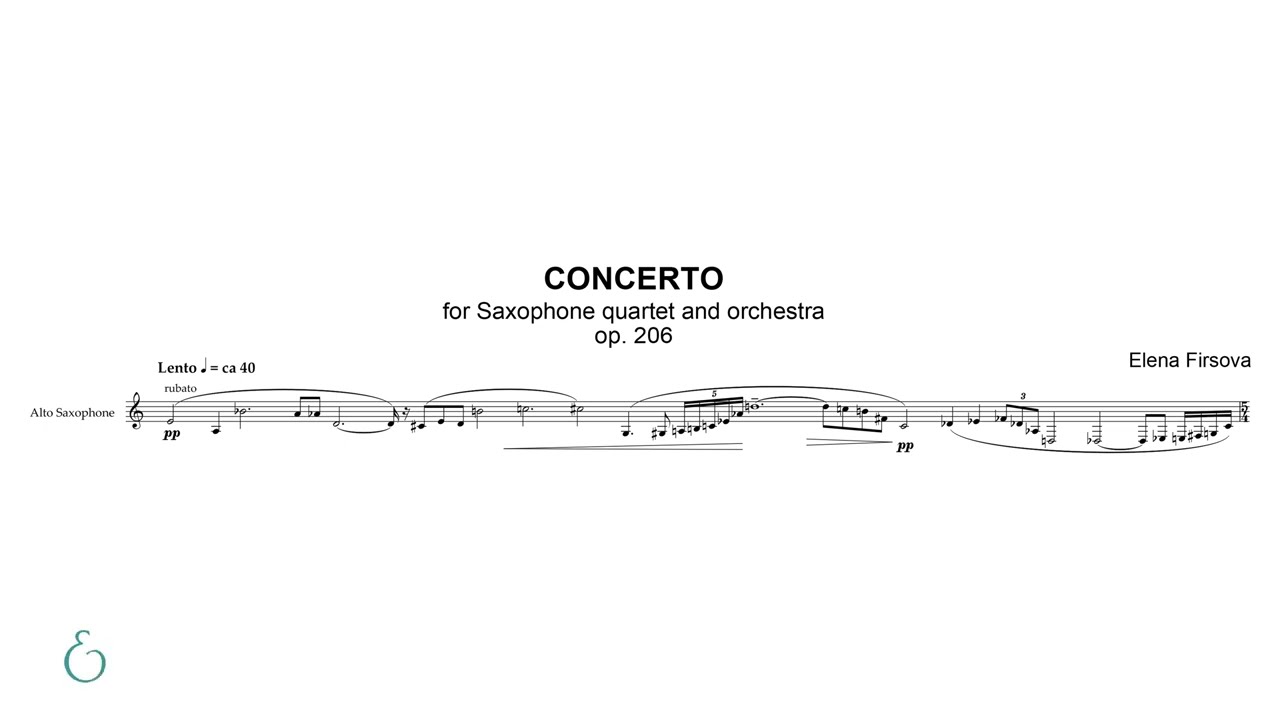 Elena Firsova - Concerto for Saxophone Quartet and Orchestra (Official Score Video)