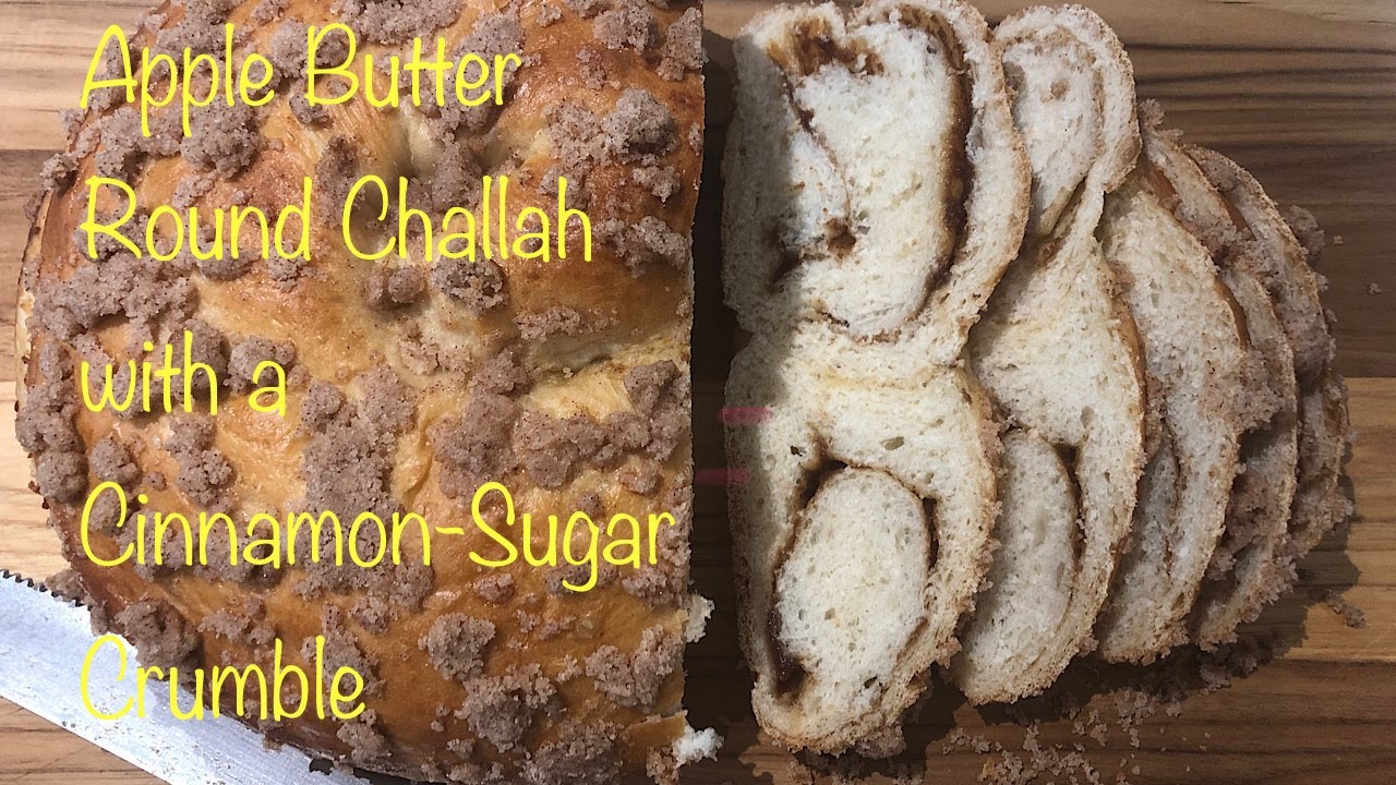 Apple Butter Round Challah with a Cinnamon-Sugar Crumble