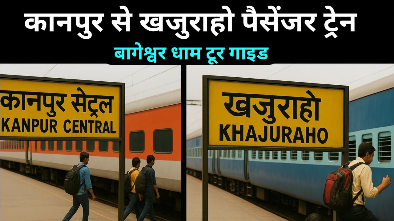 कानपुर सेंट्रल से खजुराहो। पैसेंजर ट्रेन। kanpur Central to Khajuraho train। bageshwar dham