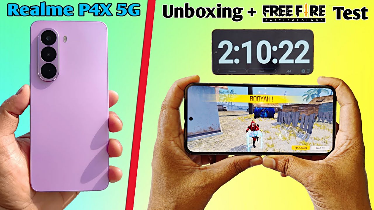 Realme P4X 5G Unboxing With Free Fire Test ||  Realme P4X 5G FF Heating + Battery Drain Test..