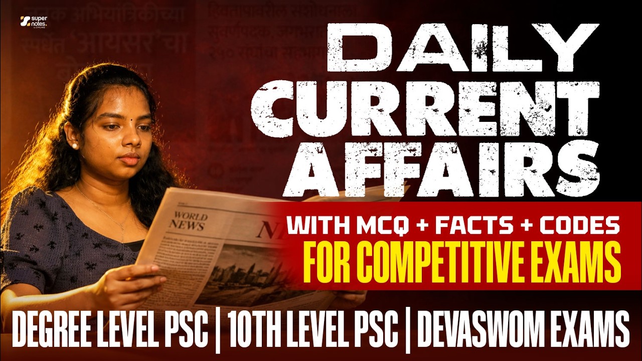 29.06.2026 I DAILY CURRENT AFFAIRS I LDC | DEGREE LEVEL | KERALA PSC I DEVASWOM | SUPER NOTES APP