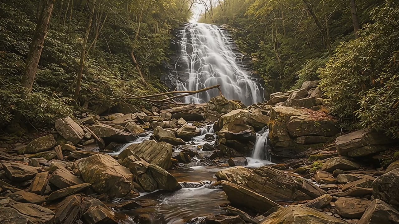 Crabtree Falls 8 Hours • Post-Helene Waterfall Sounds for Sleep, Study & Relaxation • North Carolina