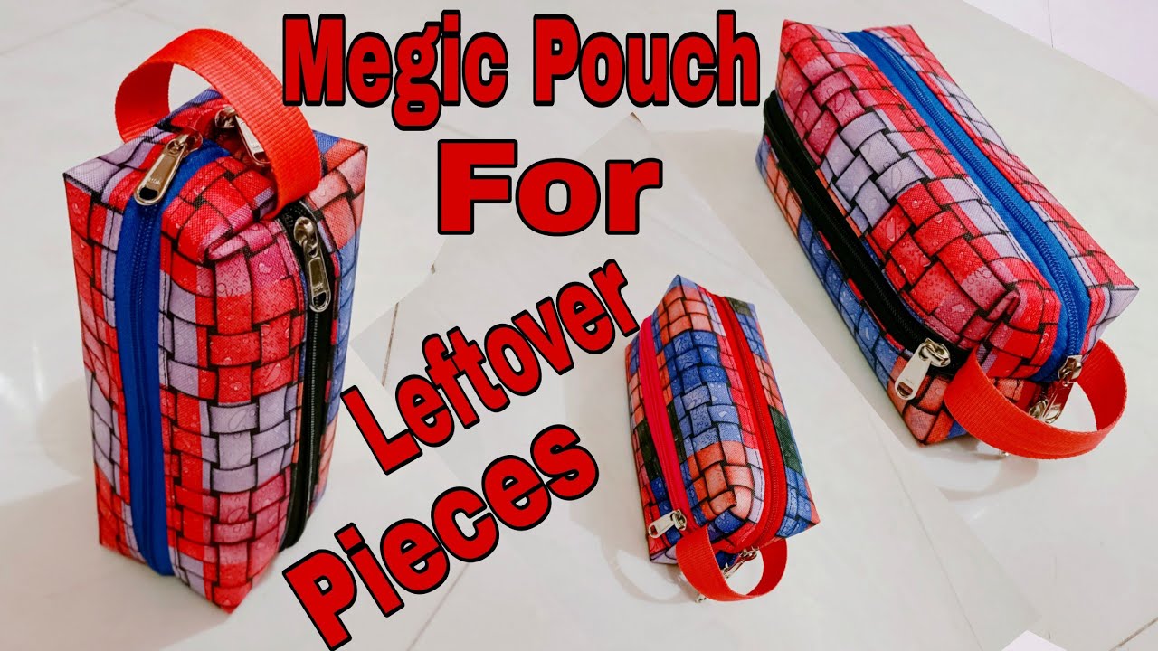 DIY: Four In One Megic Pouch, Multi Purpose Pouch For Leftover Pieces Tutorial By Anamika Mishra...