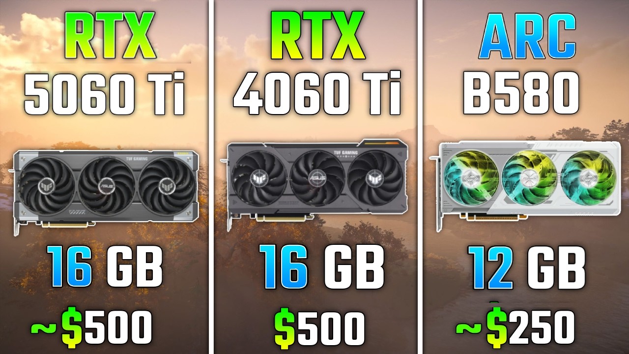 RTX 5060 Ti vs RTX 4060 Ti vs ARC B580 | Test in 7 Games