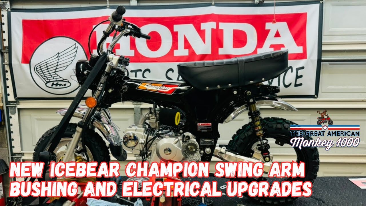 The New Icebear Champion Swing arm , lighting, and wiring upgrade Honda CT70 Clone