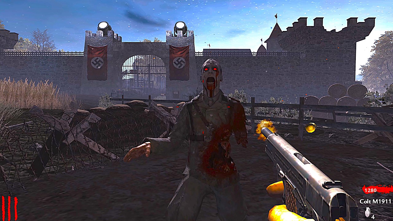 COD World at War Zombies: Bocage Gameplay  (No Commentary - 4K 60FPS)