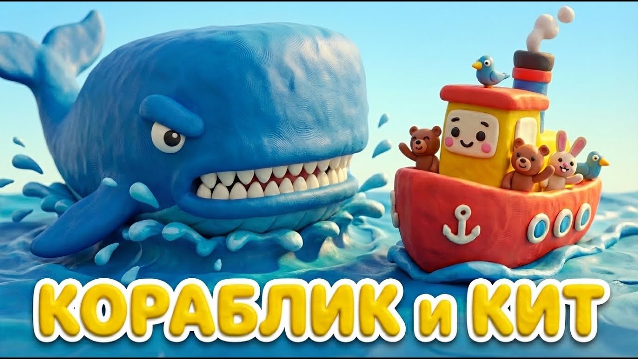 КОРАБЛИК и КИТ плывут в Африку . ПЛАСТИЛИНОВЫЙ МУЛЬТИК! 🚢
