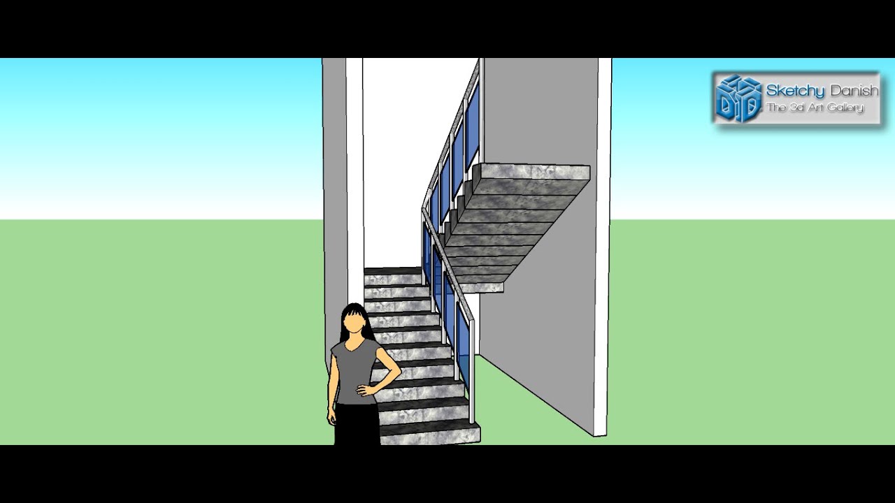 How to make U Shape Stair Case in Sketchup