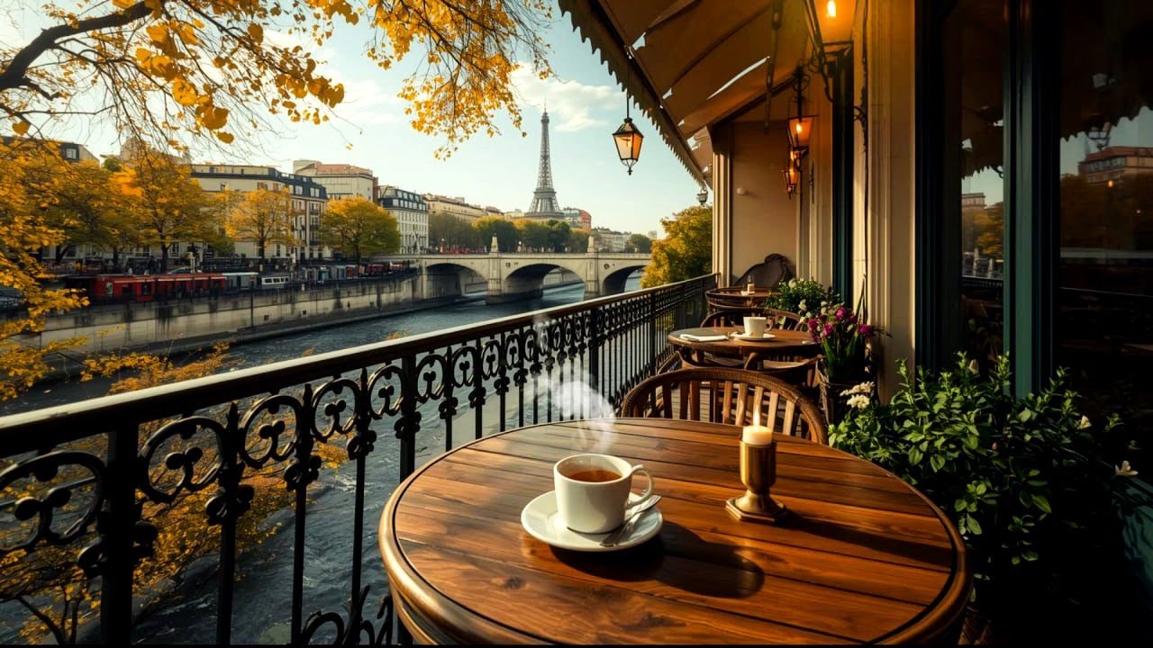 Paris Jazz & Eiffel Views 🎶 Relaxing Music for Focus, Sleep & Stress Relief | Cozy Café Moments