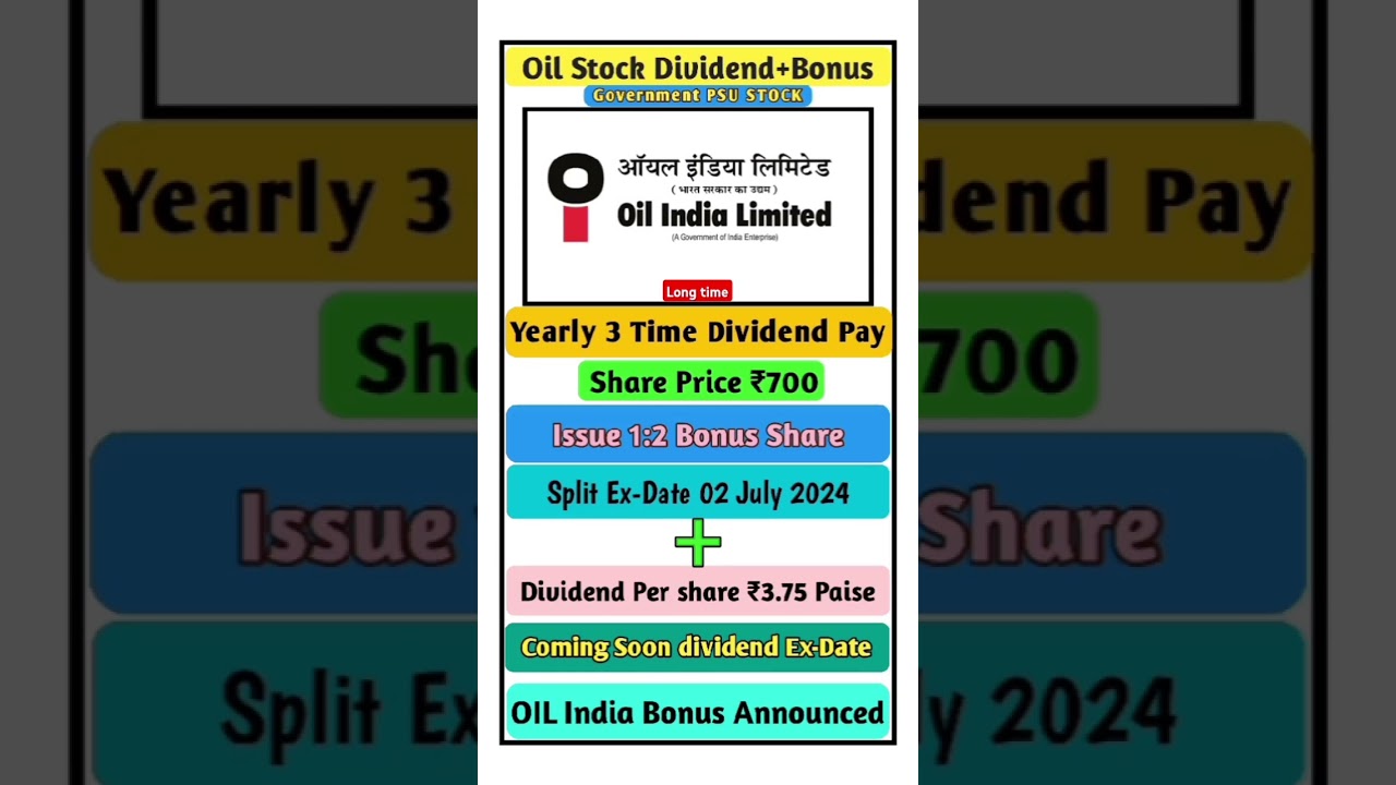 OIL India Stock Dividend+Bonus 2024 || OIL India Bonus Announced 1:2 #split #bonus #dividend