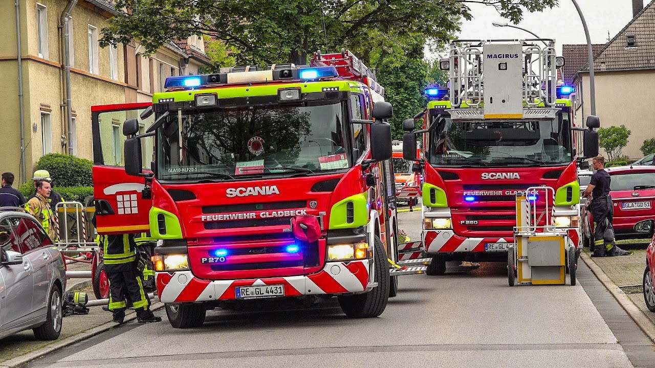 [FEUERWEHR RETTET TIERE BEI WOHNUNGSBRAND DAS LEBEN] - GROSSEINSATZ FEUERWEHR GLADBECK -