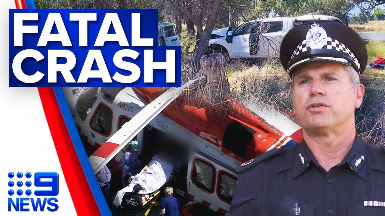 Man killed, two police officers seriously injured in crash in Victoria's north | 9 News Australia