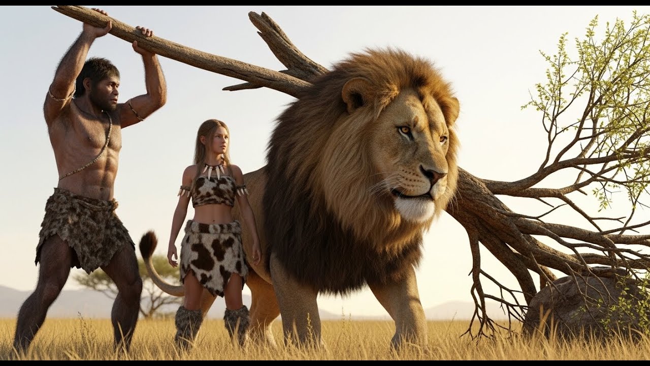 Life Millions of Years Ago |Primitive Man Saves a Trapped Lion - Pliocene Empathy