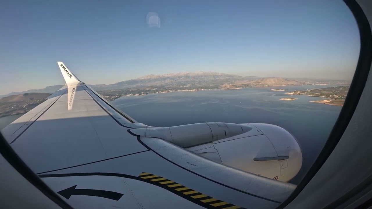 Ryanair Boeing 737-8AS Chania Crete Greece Second Approach & Landing 4K