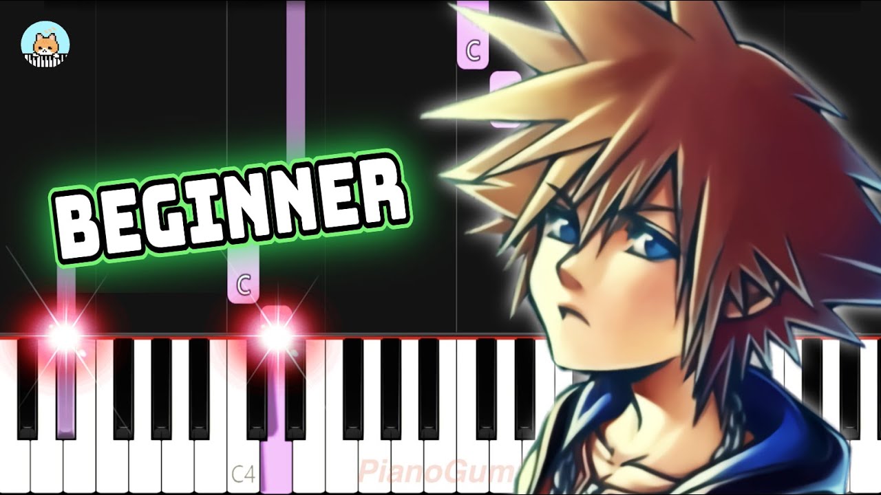 [full] Kingdom Hearts II OST - "Dearly Beloved" - BEGINNER Piano Tutorial & Sheet Music
