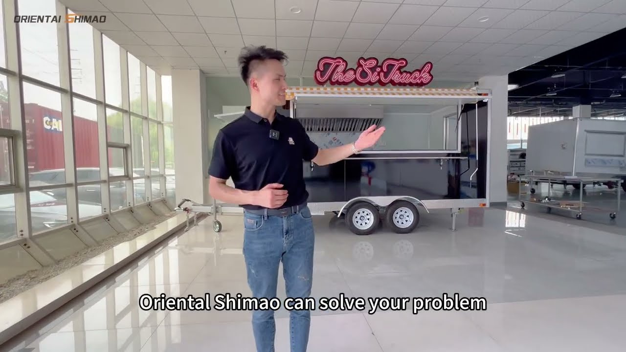CE Mobile Street Ice Cream Fast Food Carts Concession Food Truck Trailer With Full Kitchen for Sale