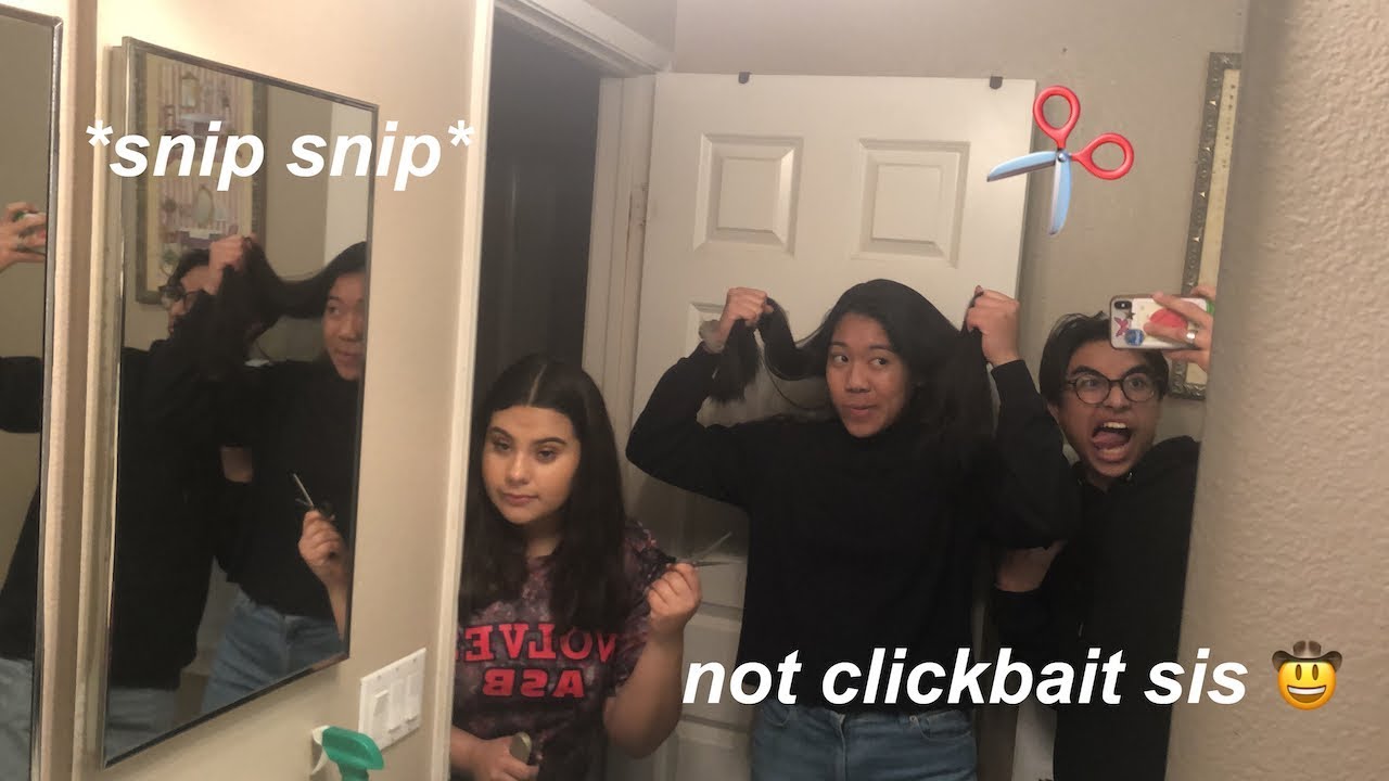cutting our friends hair in the backyard 🤠