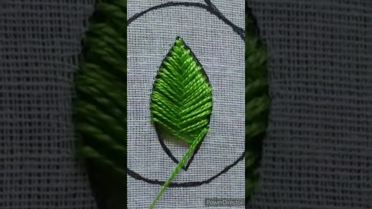 Hand embroidery leaf stitch/basic hand embroidery for beginners