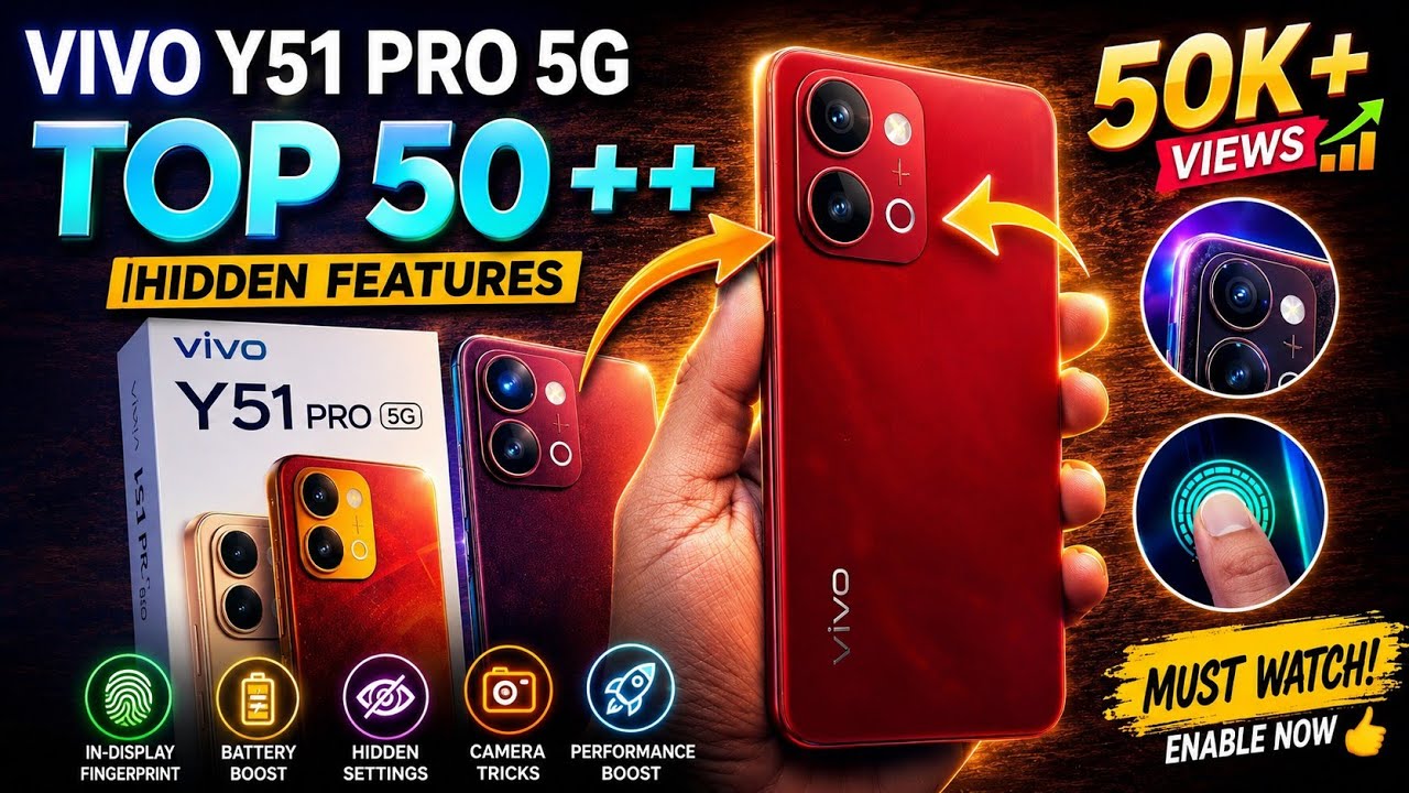 🔥Vivo Y51 Pro 5G – 50+ Hidden Features You Didn’t Know 😱 #trending 