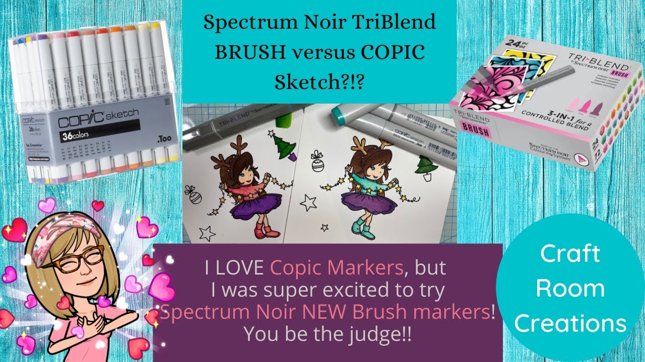 Spectrum Noir Tri-Blend Brush Markers versus Copic!!  A fair comparison:)