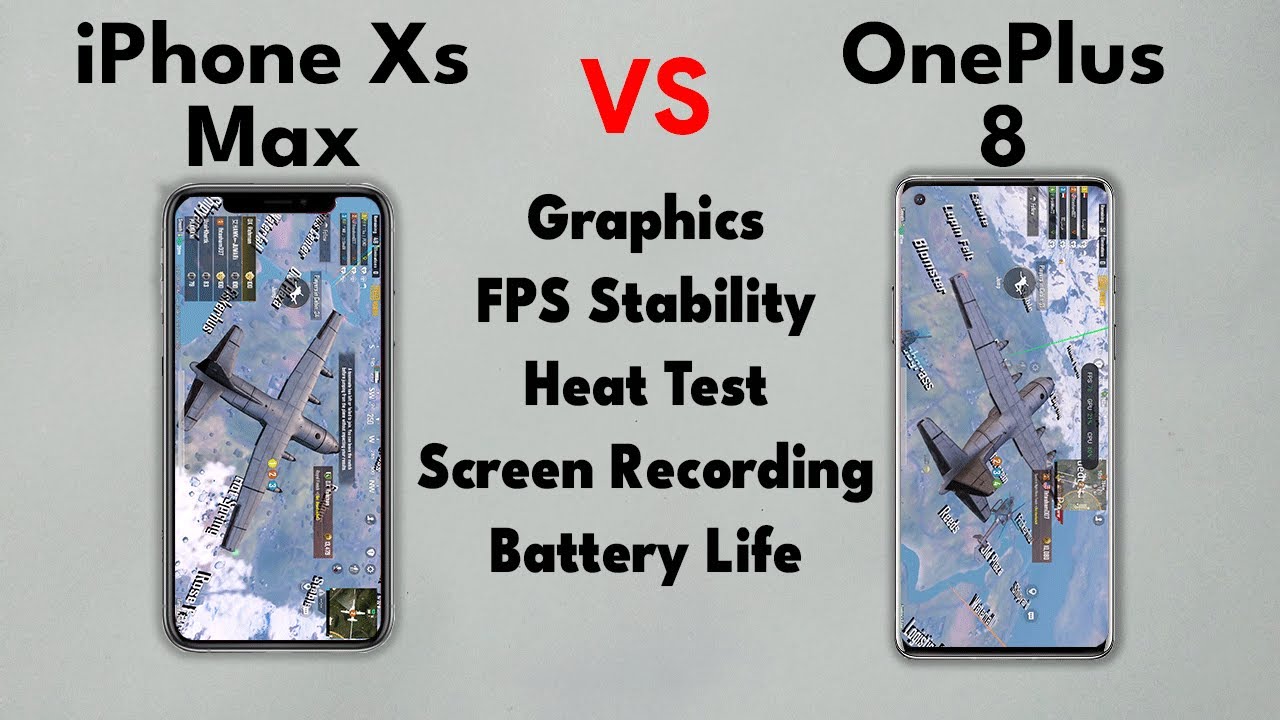 Тест iPhone Xs Max против OnePlus 8 в PUBG [FPS, нагрев и аккумулятор]