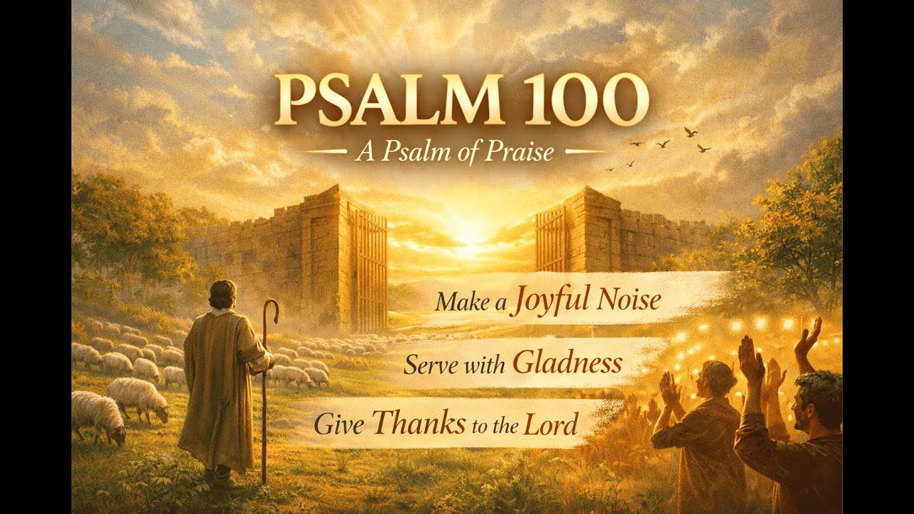Psalm 100 | A Psalm of Praise | KJV, NIV, NLT & The Message | Worship & Thanksgiving