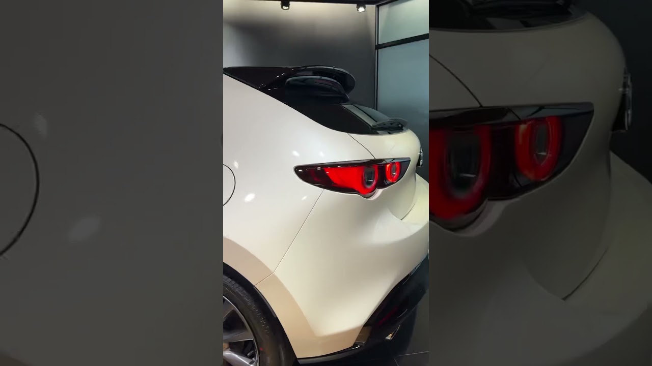 才剛落地就先帥一半，Mazda3 黑色內裝交車，客製化改裝 #mazda #mazda3 #axela #snowflake #pearl #white #mazdaspeed