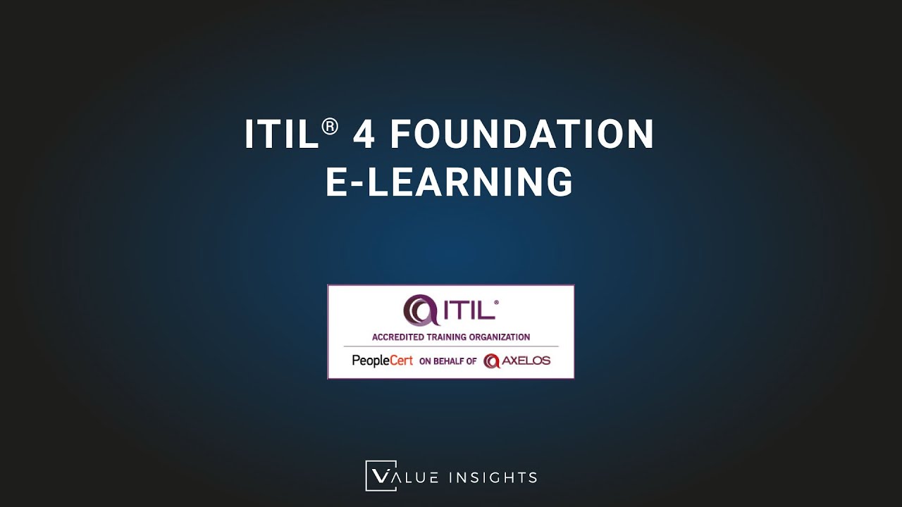 Электронное обучение ITIL&reg; 4 Foundation от Value Insights &mdash; Введение в обучение