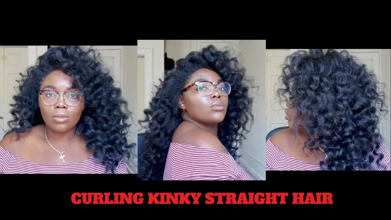 Curling Kinky Straight Hair- NO HEAT || HerGivenHair Kinky BLOWOUT
