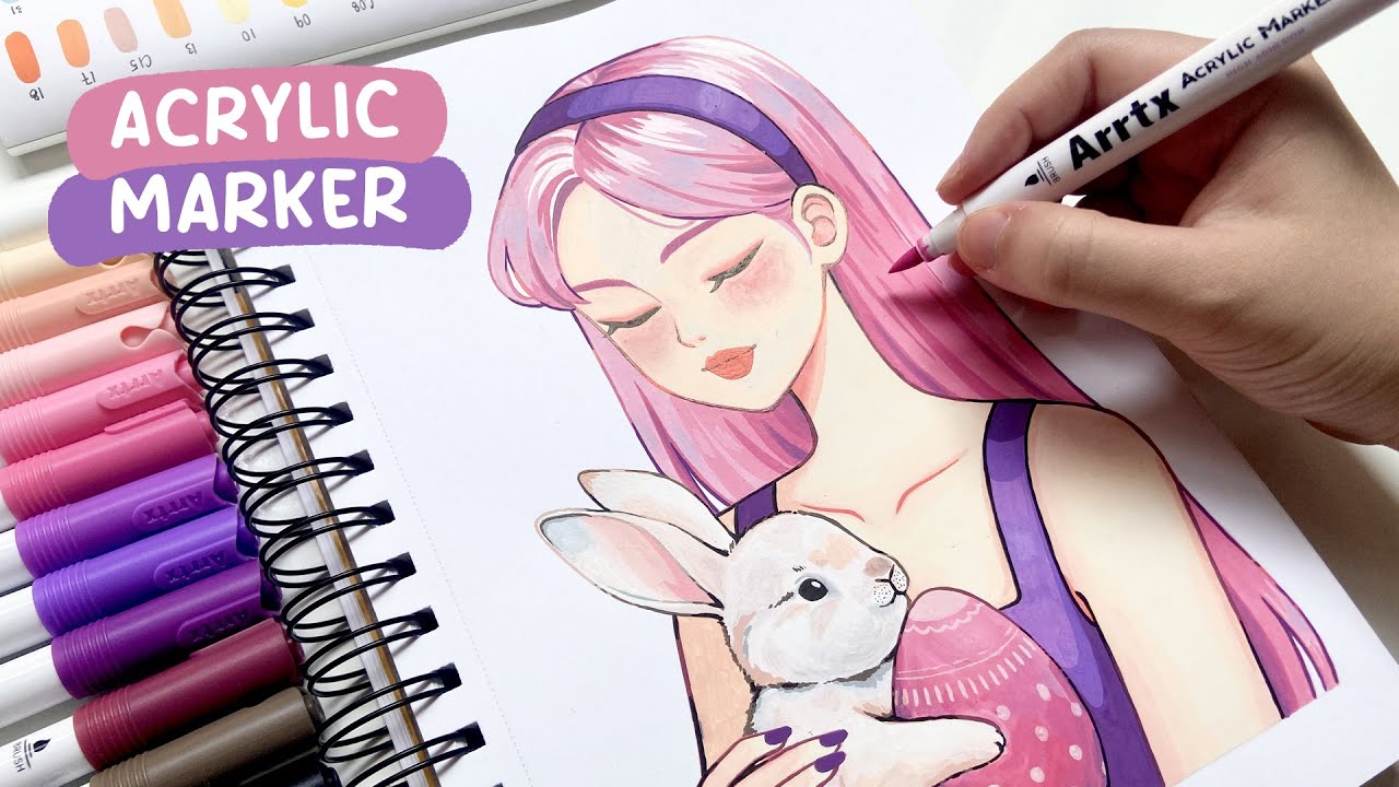 🐇 Trying Out New Markers / Arrtx 60 Colors Acrylic Markers Review