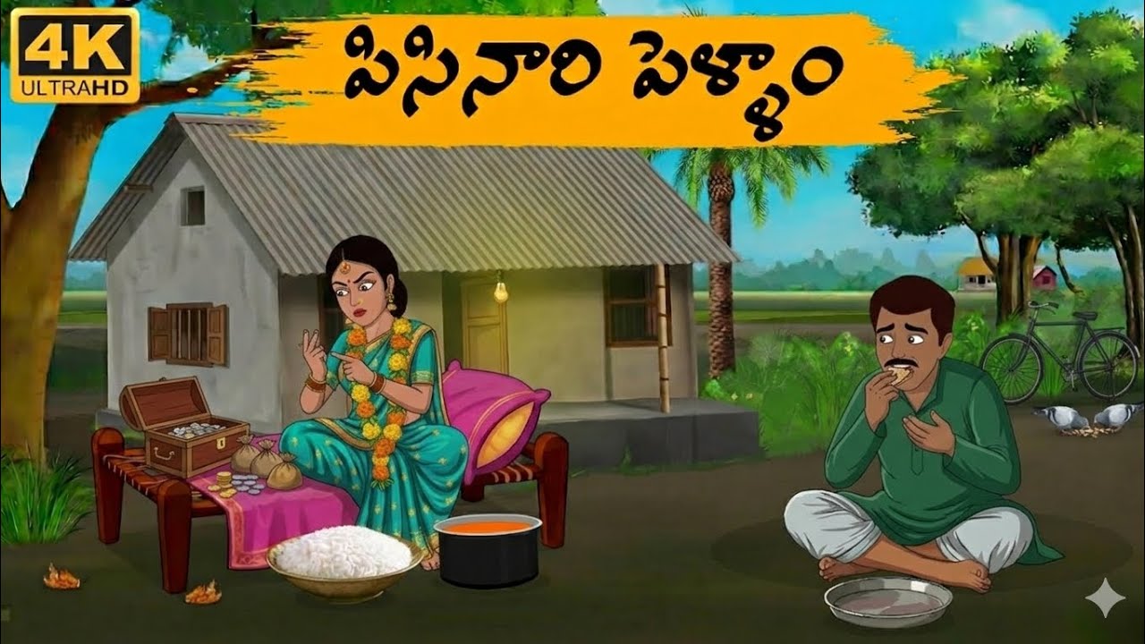 పిసినారి పెళ్ళాం | Telugu cartoon story | Telugu moral story | Telugu stories | Cartoon story