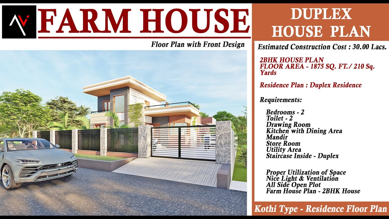 40x60 House Plan | 3BHK with Open Terrace | Farm House Design In India | Elevation Design |