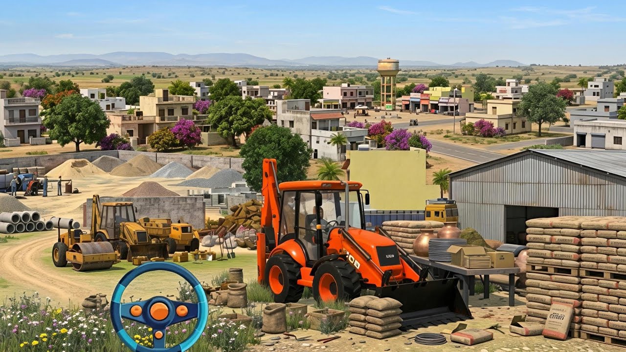 🔴Gaon Mein JCB🪵Se Khudayi!| Indian💢 Village Construction Simulator Gameplay #jcb #truck #gaming 