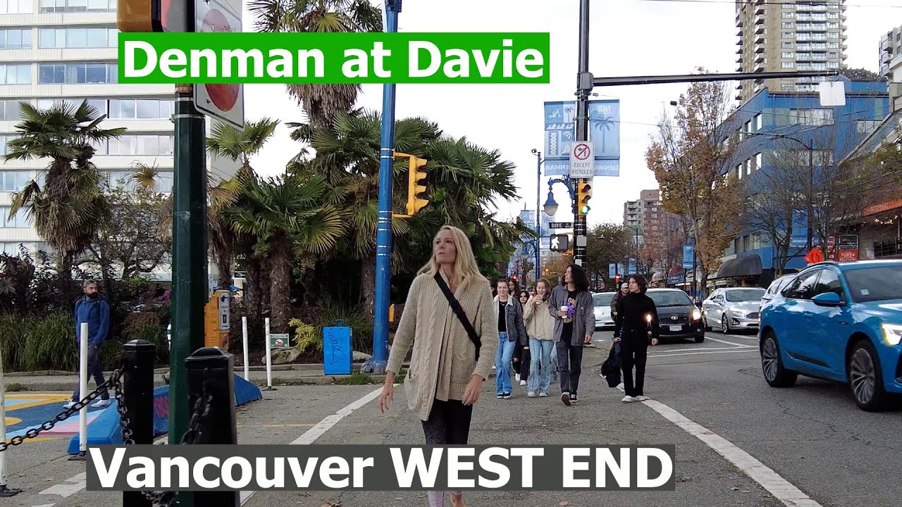 4K Vancouver Walk | West End - Denman St, English Bay, Davie St - Life in Canada in Fall 2023