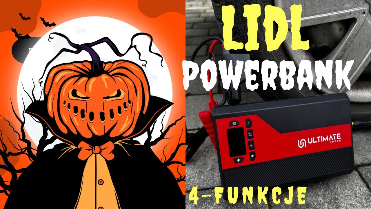 Powerbank z rozruchem kompresorem latarką Lidl tanie urządzenie z wieloma funkcjami