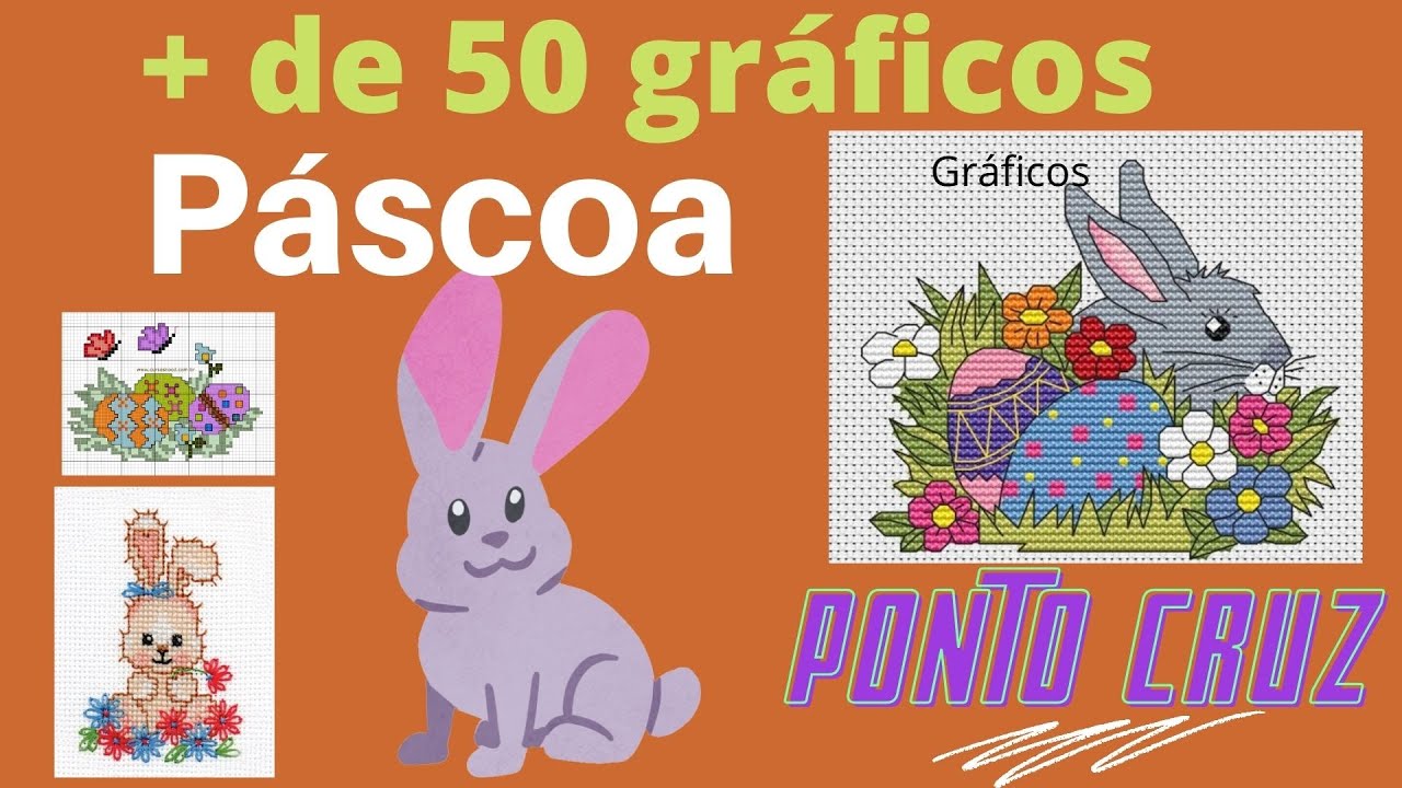 Gráficos de PÁSCOA em PONTO CRUZ para bordado à mão | Cross Stitch Easter