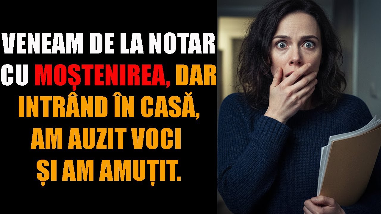 veneam de la notar cu moștenirea, dar intrând în casă, am auzit voci, și am amuțit.