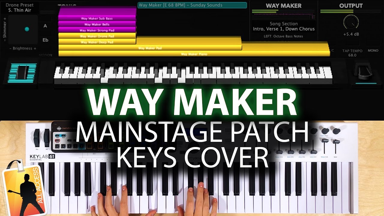 Way Maker MainStage patch keyboard cover - Leeland