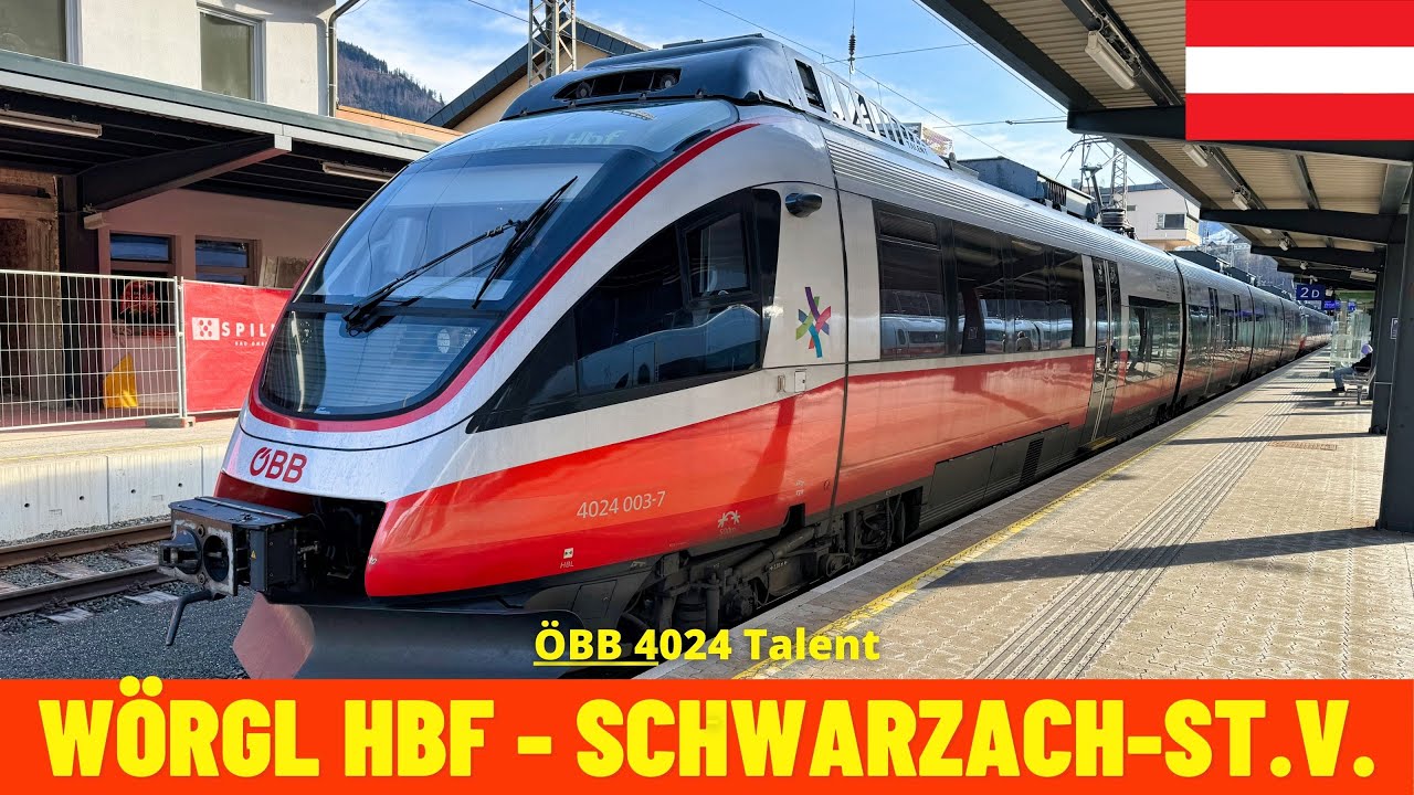 Cab Ride Wörgl - Schwarzach-Sankt Veit (Salzburg-Tyrol Railway, Austria) train driver's view in 4K