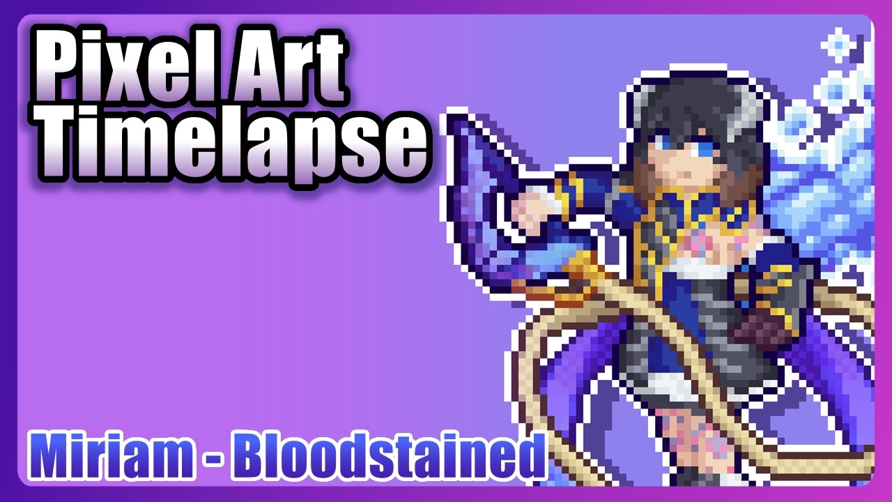 Pixel Art Timelaspe  - Miriam from Bloodstained