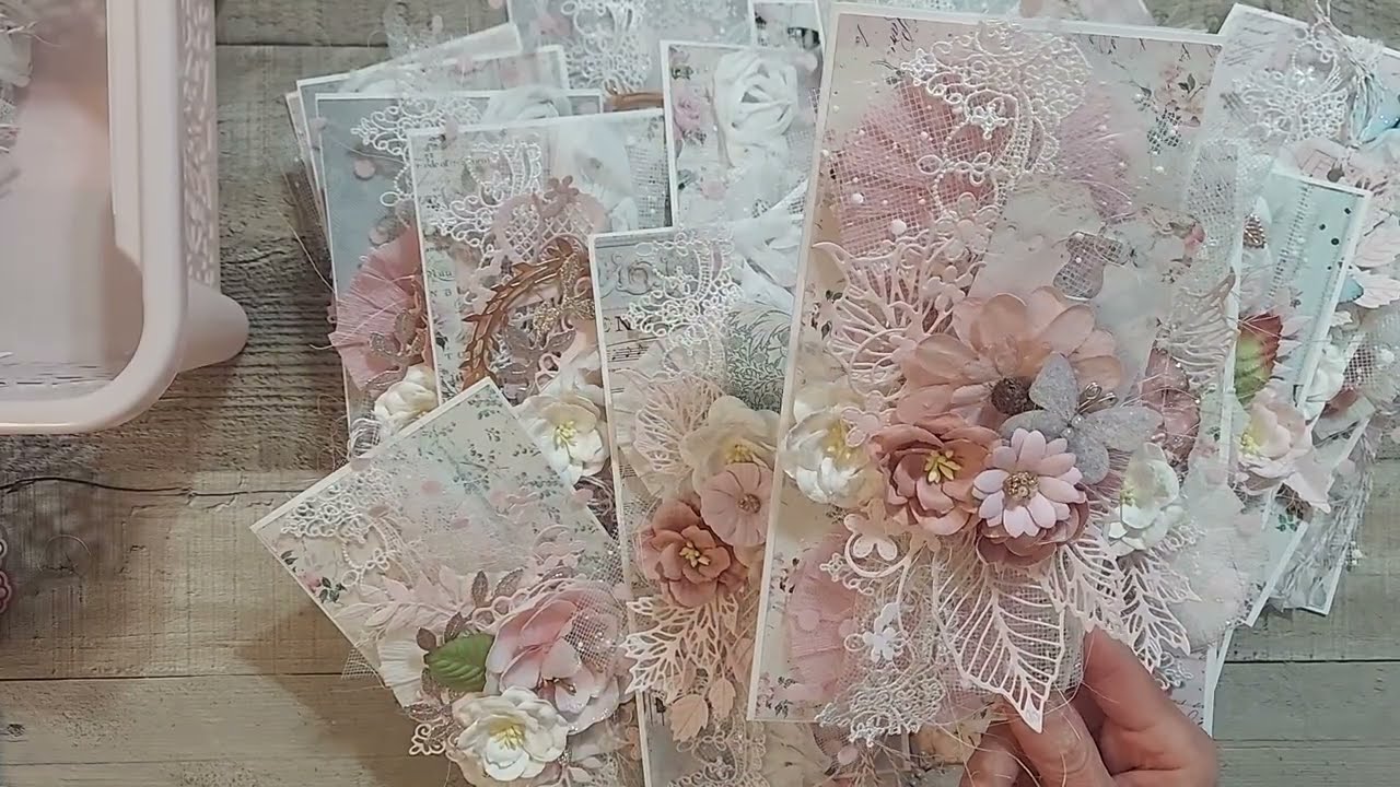 Handmade Slimline Shabby Cards Project Share Reneabouquets
